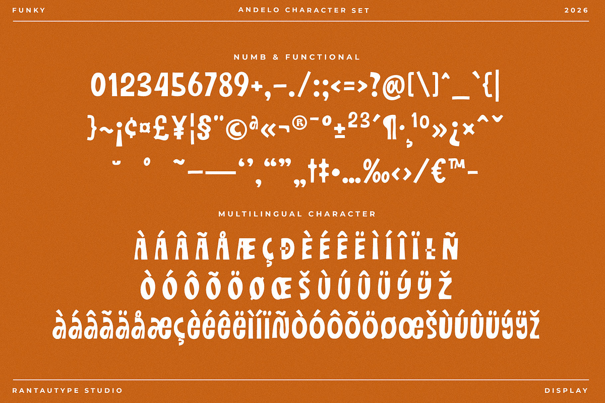 Andelo Funky Display Font, a Handwritten Font by RantautypeStudio (Photo 15 of 15)