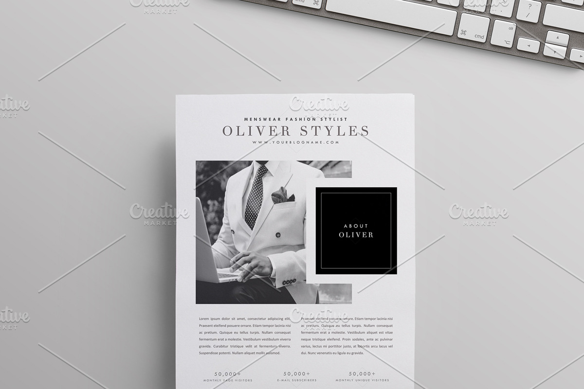 Media/Press Kit | 3 Pages, a Stationery Template by Blogger Kit Co. (Photo 3 of 6)