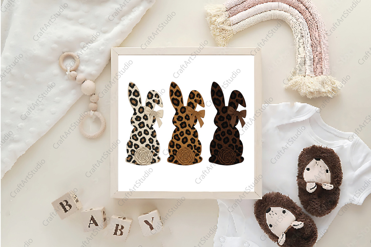 Hand Painted Leopard Easter Bunny, an Illustration by CraftArtStudio (Photo 4 of 4)