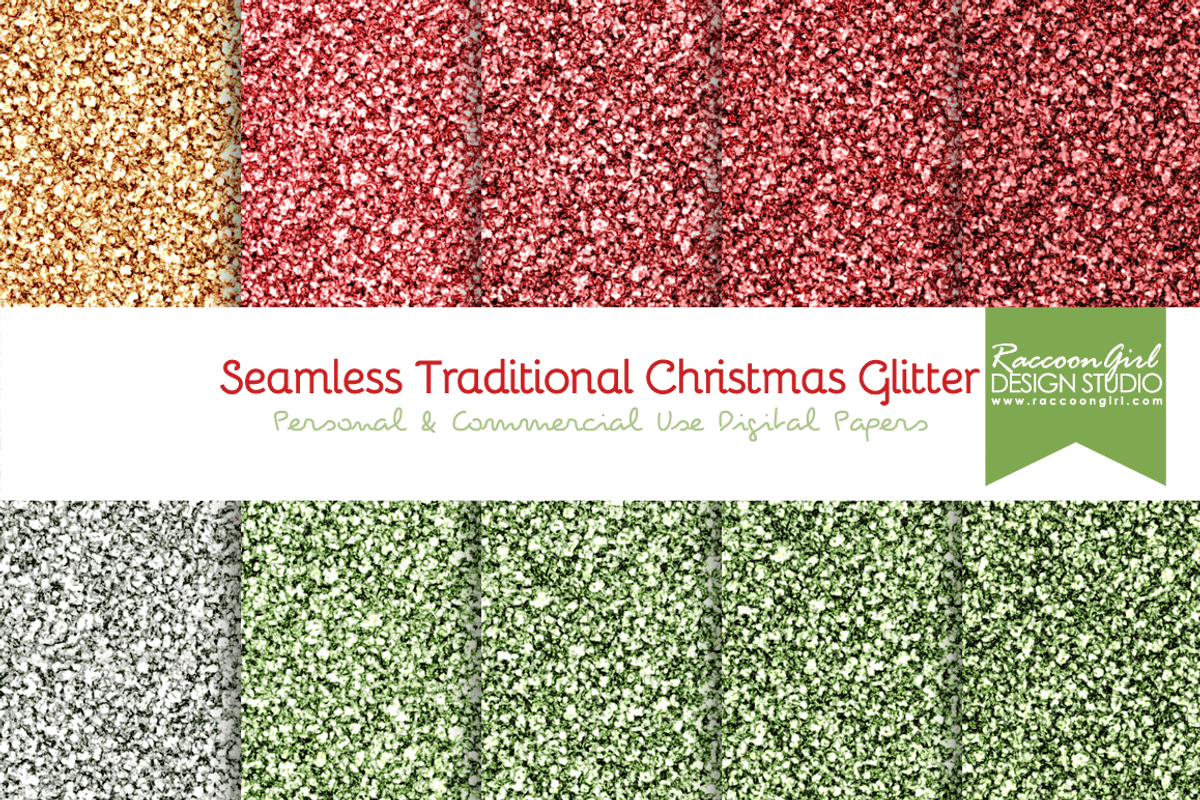 Seamless TraditionalChristmasGlitter