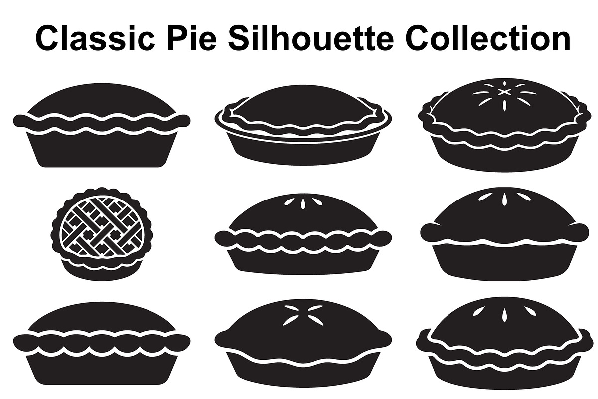 Homestyle Pie Silhouette Variety, an Object Graphic by Designer_Momina (Photo 1 of 3)