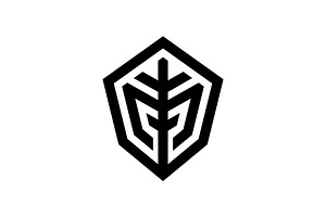Letter m leaf nature tree logo
