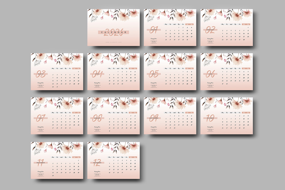 Desk Calendar 2026, a Stationery Template by crazyOWL (Photo 4 of 6)