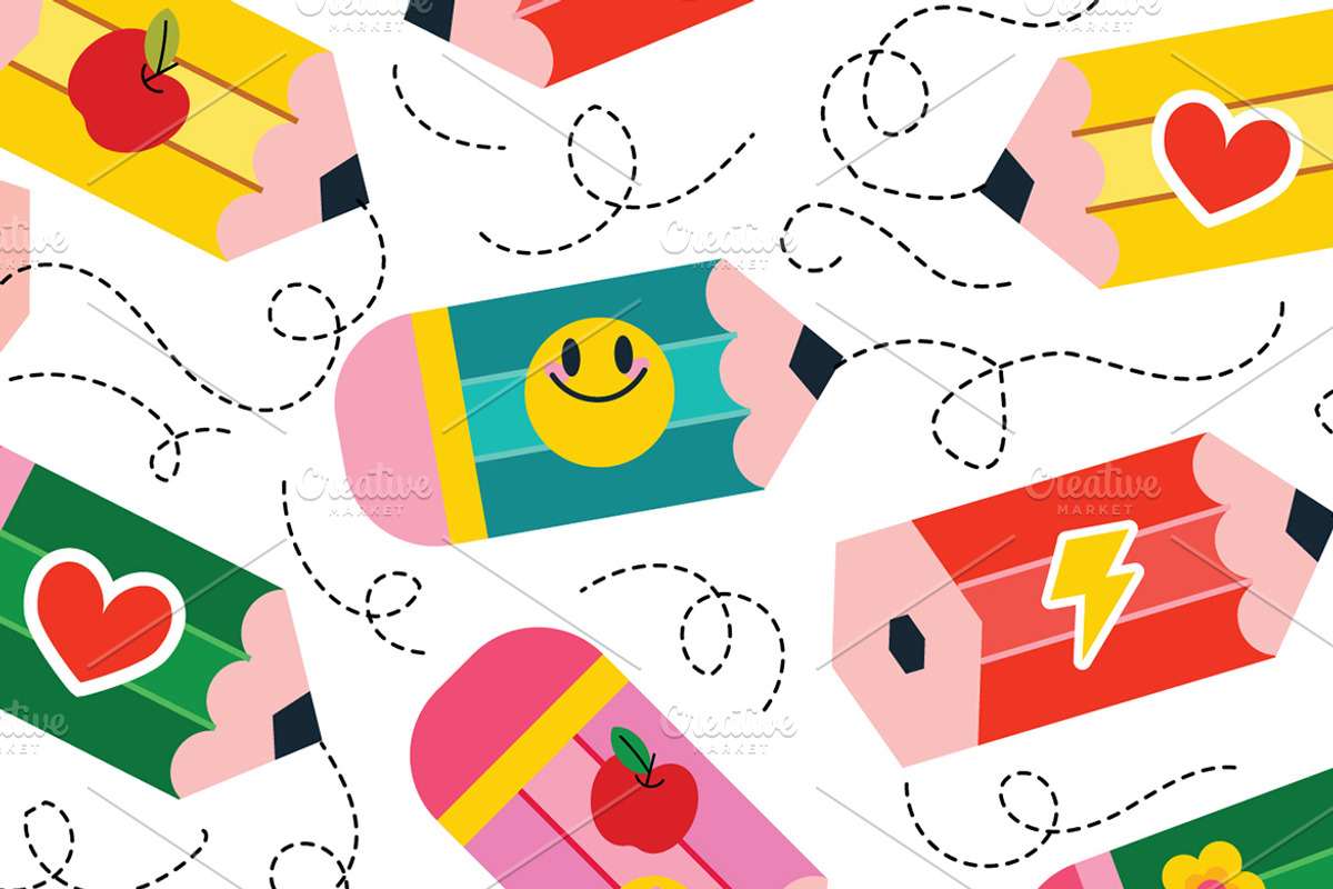 Colorful Pencil Seamless Pattern, a Pattern Graphic by MISS CHATZ (Photo 5 of 5)