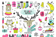 Merry & Bright Xmas - holiday set, an Animal Illustration by Bosotochka♥Art (Thumbnail 2 of 10)
