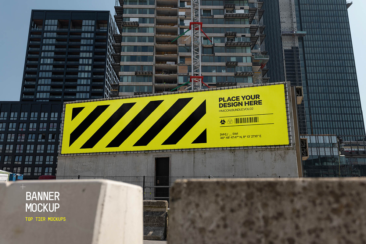 Construction Billboard Mockup, an Advertising Mockup by HAZARD MOCKUPS (Photo 1 of 7)