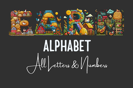 Farm Cottagecore Doodle Alphabet