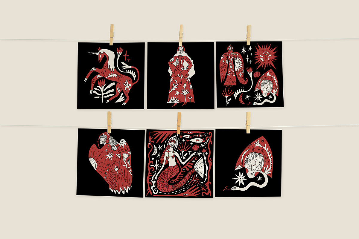 Red Folk Bundle, an Object Illustration by Annie Konst (Photo 3 of 17)