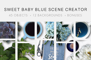 Sweet Baby Blue Desk Scene Creator
