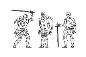 shield knight medieval vector, a Person Illustration by pikepicture