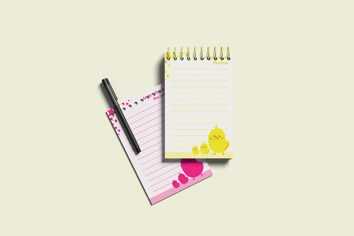 Colorful A6 Paper Notebook Mockup, a Books & Magazine Mockup by ianmikraz (Photo 2 of 5)