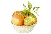 Watercolor 24 fruits set, a Food Illustration by My watercolor shop (Thumbnail 11 of 16)