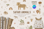 SAFARI ANIMALS clipart and patterns, an Animal Illustration by polikarpovaart (Thumbnail 1 of 12)