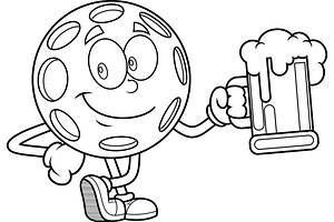 Pickleball Character Holding Beer, an Illustration by HitToon