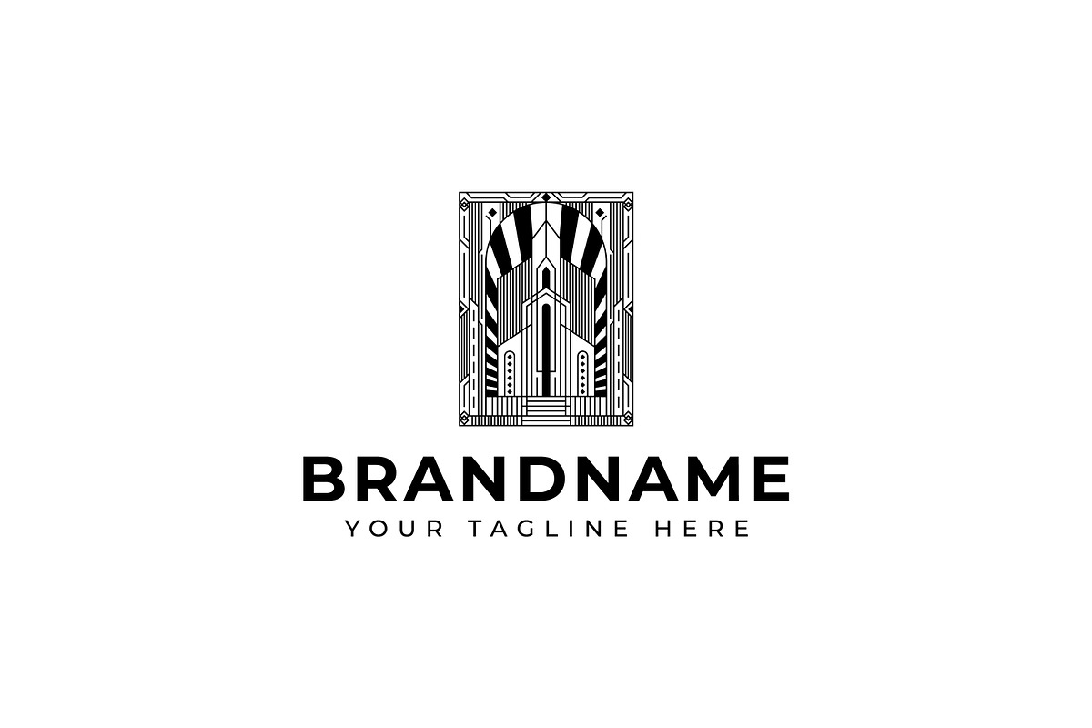 Property Line Art Deco Logo, a Branding & Logo Template by Pray Art Design Studio