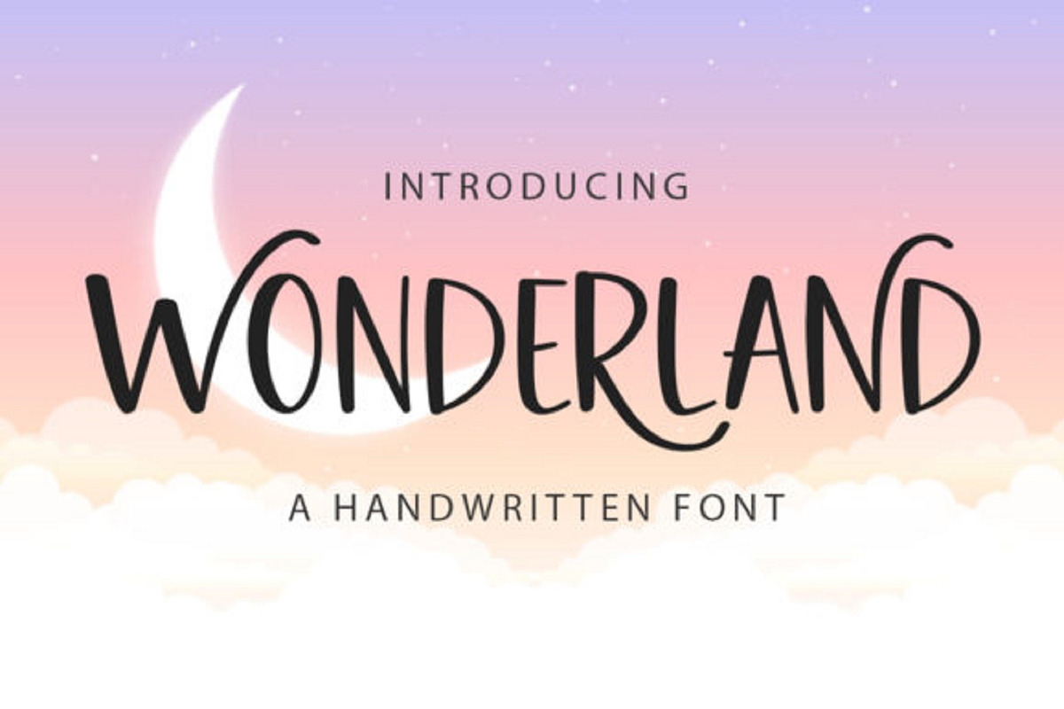 Wonderland Font, a Script Font by QualityGraphics (Photo 1 of 6)