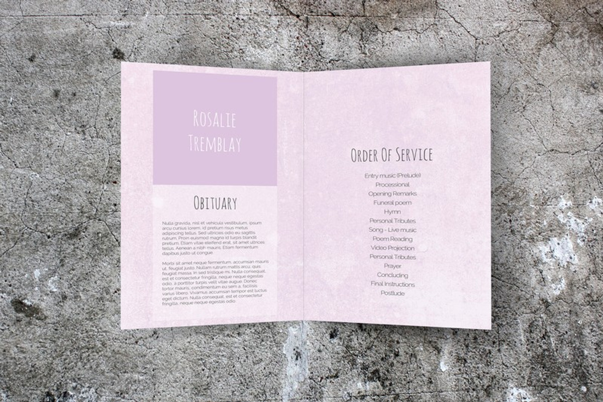 Purple Funeral Program Template, a Brochure Template by Final Tribute (Photo 2 of 5)