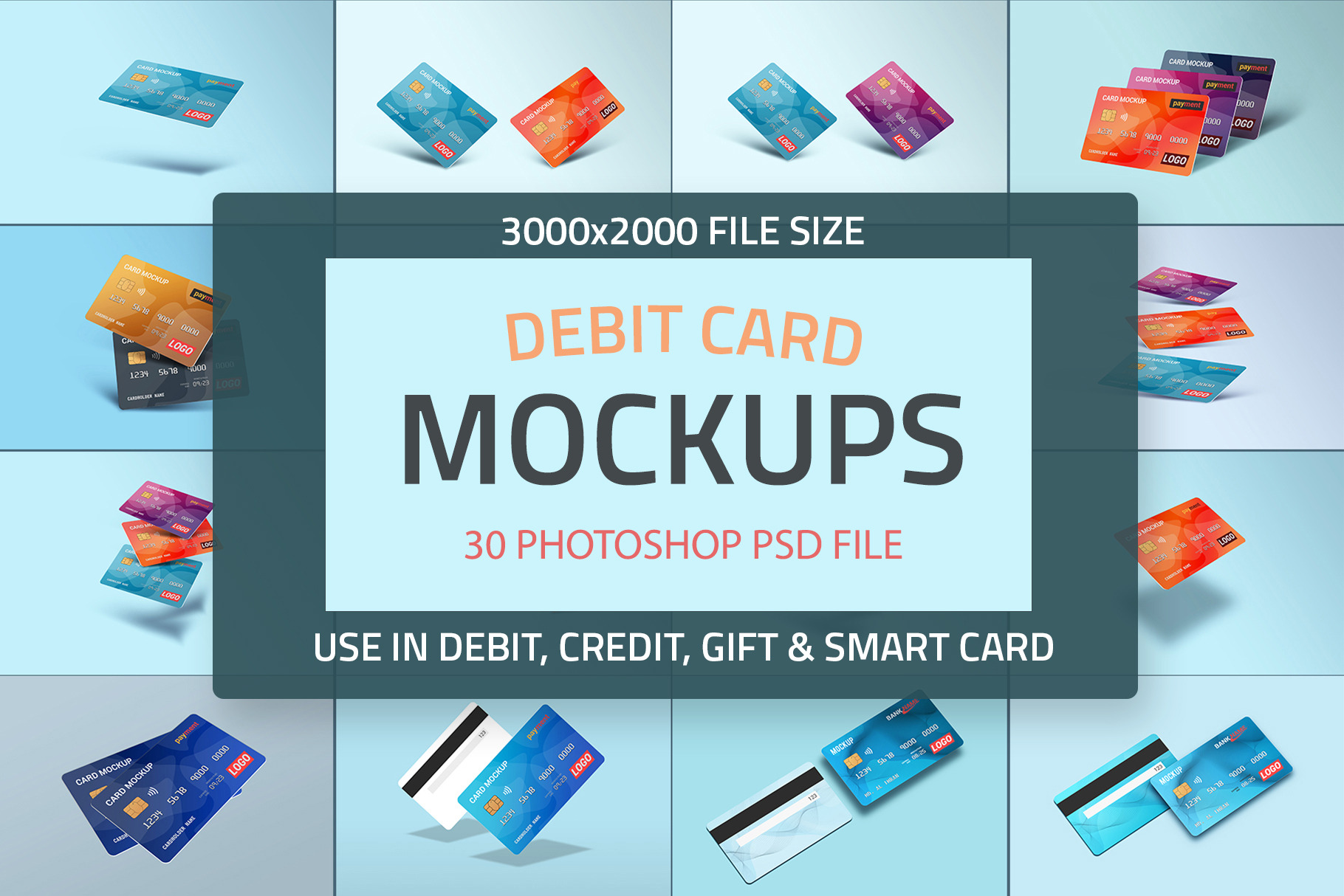 Debit Card Mockup Design, a Print Template by alimran24