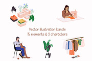 Fashion - 15 elements & 2 characters, a Person Illustration by Cami Draws (Thumbnail 1 of 11)
