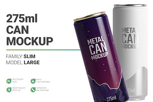 275ml Slim Can Mockup