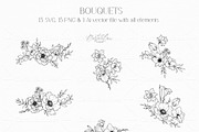 Spring Flowers Line Art, a Decorative Illustration by CaraulanStore (Thumbnail 2 of 9)