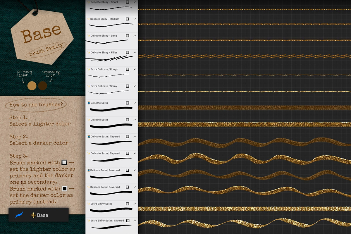 Goldwork Art Box For Procreate, a Brush Add-On by bokettori (Photo 5 of 18)