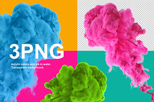 Acrylic colors. Transparent. PNG