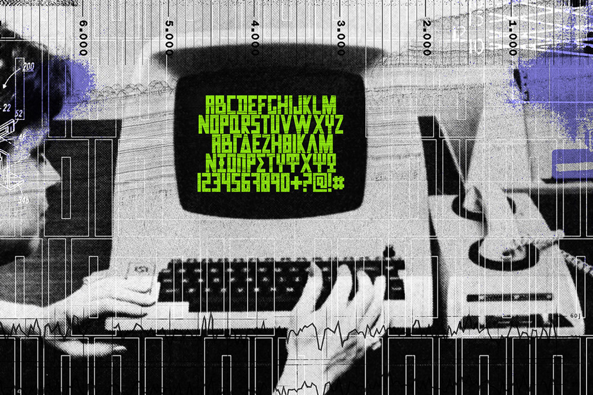 Data Trash Retro Futuristic Font preview 2