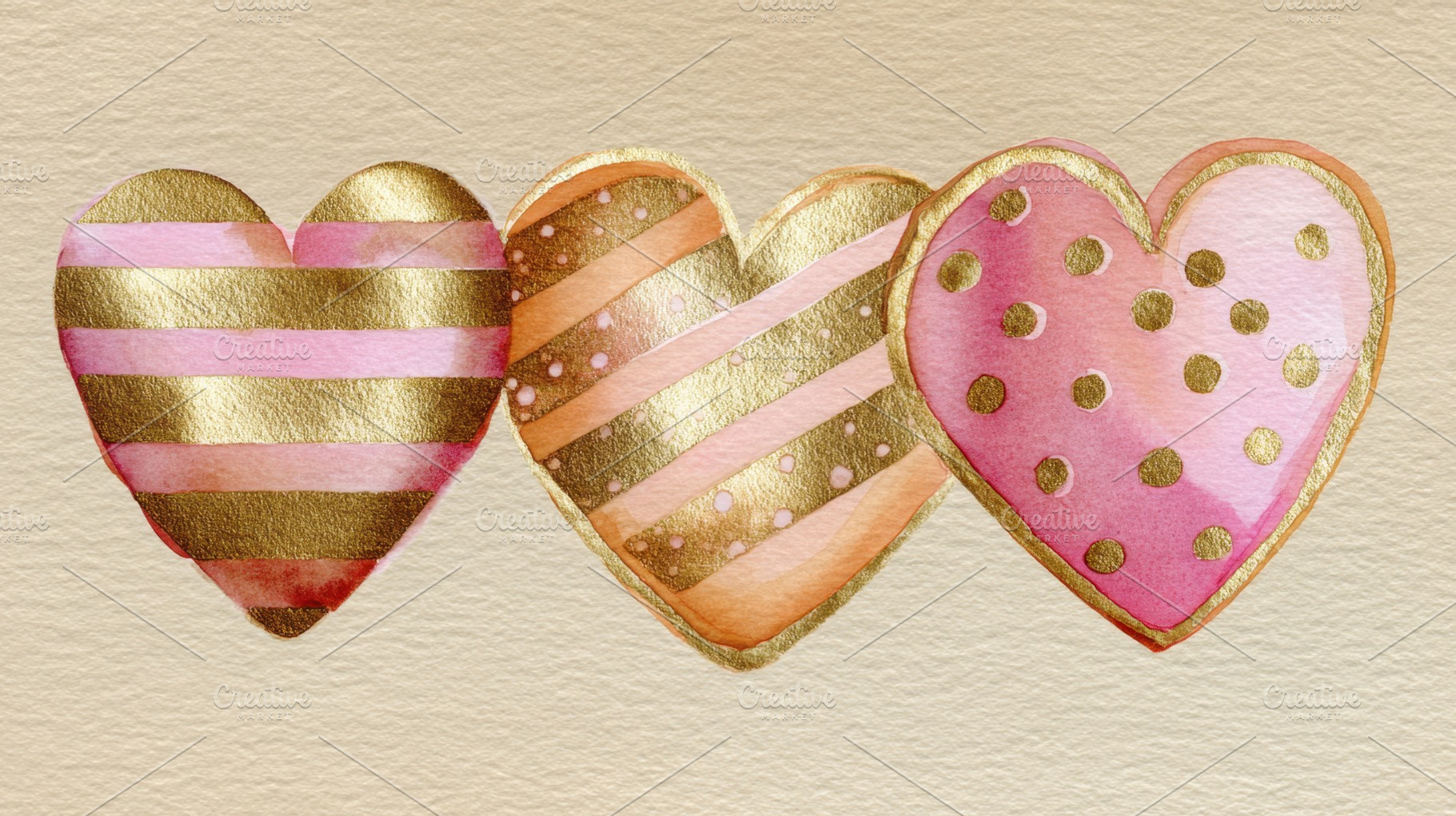Striped and dotted hearts, a Photo by Beautiful things