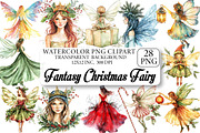 Fantasy Christmas Fairy Clipart, an Illustration by DreamPrint404 (Thumbnail 1 of 6)