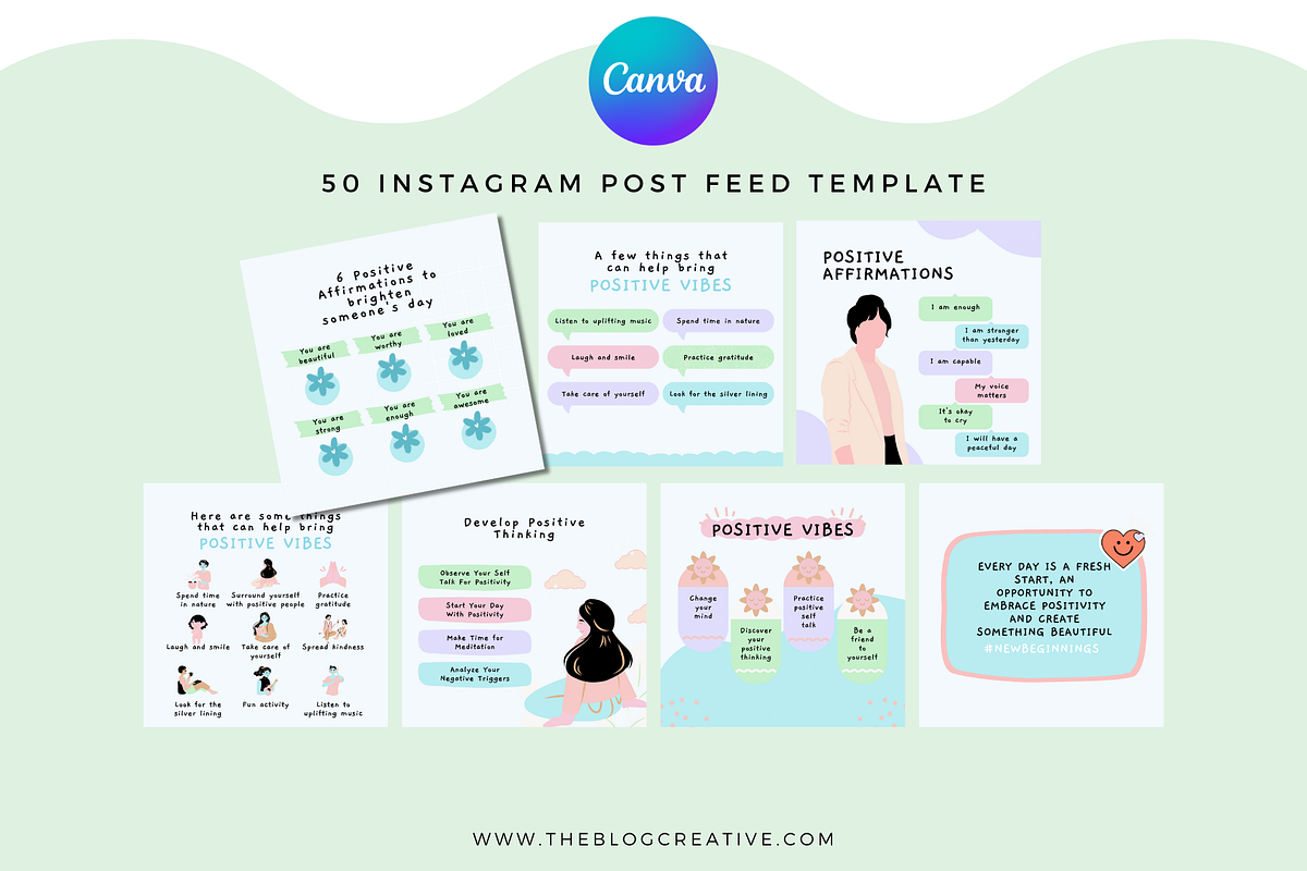 Positive Vibes Pack Instagram, a Social Media Template by The Blog Creative (Photo 3 of 6)
