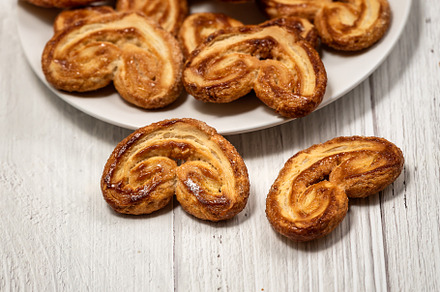 Palmier puff pastry biscuits, a Background Photo by wr7 Media