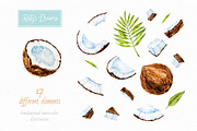 Coconut. Watercolor., a Decorative Illustration by Ekaterina Mikheeva (Thumbnail 2 of 5)