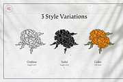 Hand Drawn Dia de los Muertos Images, a Seasonal Illustration by H&C Drawings & Designs (Thumbnail 2 of 15)