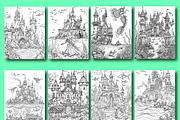 Vintage Fairytale Coloring Pages, a Person Illustration by Design Zone (Thumbnail 4 of 7)
