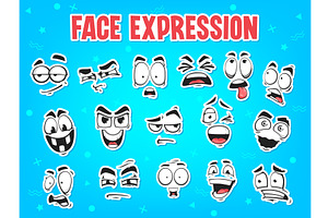 Cartoon characters face expression, an Object Illustration by Vector Tradition