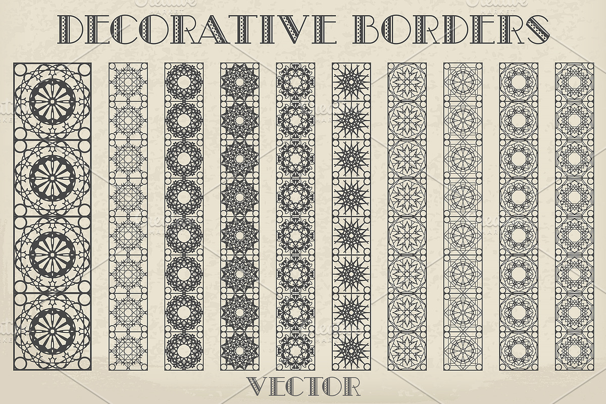 50 Decorative Borders & Tiles, an Object Graphic by dacascas (Photo 4 of 8)