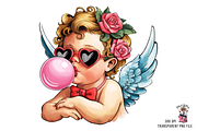 Cupid with Bow and Bubblegum Clipart, an Illustration by Clipart Studio (Thumbnail 6 of 13)