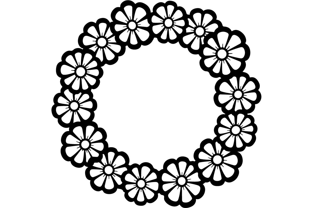 Floral Heart Circle WreathBlack Set, a Seasonal Illustration by Designer_Momina (Photo 10 of 18)