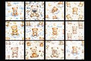 Watercolor Teddy Bear Seamless Patte, a Pattern Graphic by Design Market (Thumbnail 2 of 4)
