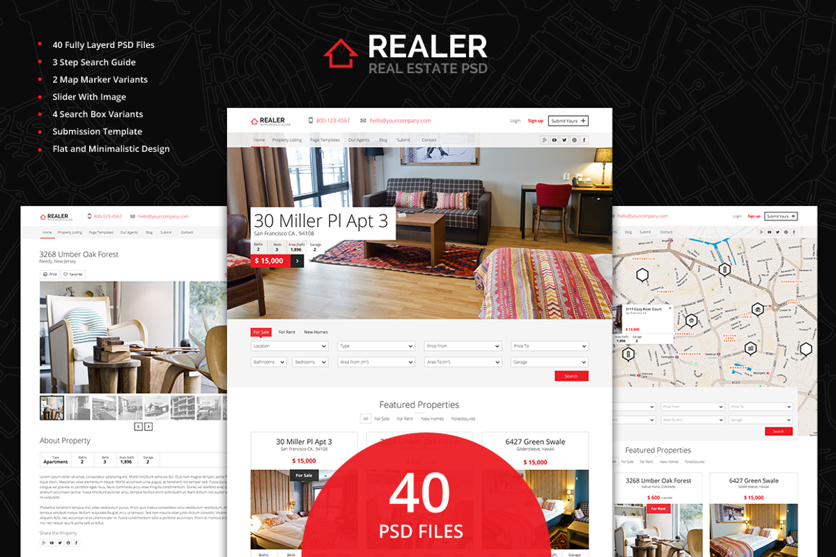 Realer - Real Estate PSD Template, a Websites & App Template by Ondrej Lechan (Photo 1 of 5)