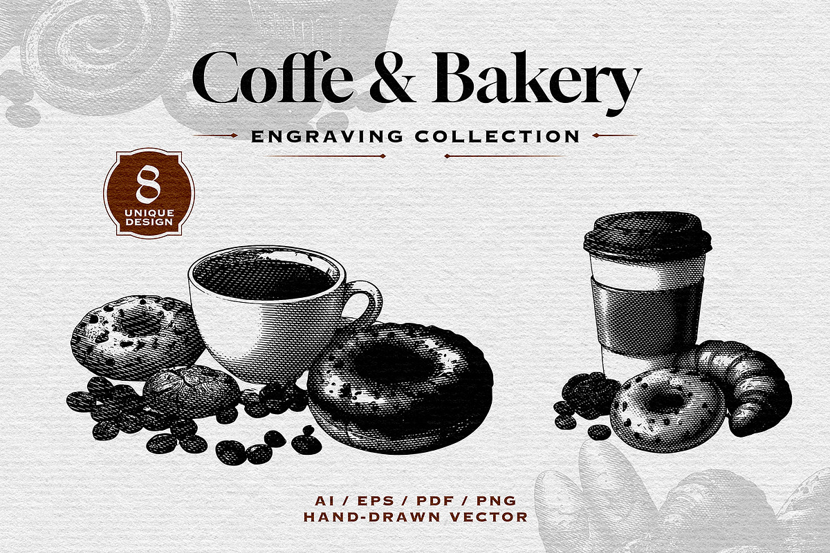 Vintage Coffee & Bakery Engraving, a Food Illustration by Kaizla03 (Photo 1 of 4)