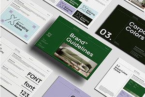 X Brand Guidelines Template, a Presentation Template by yanindesign