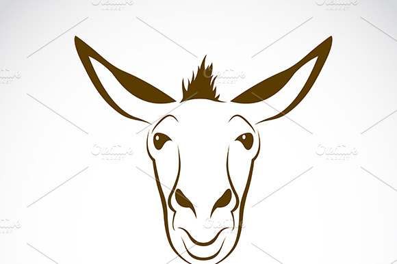 Vector Of Donkey Head. Animals.