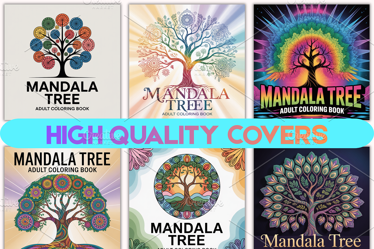 Mandala Tree Coloring Book Pages, a Decorative Illustration by Ink Gallery (Photo 2 of 4)