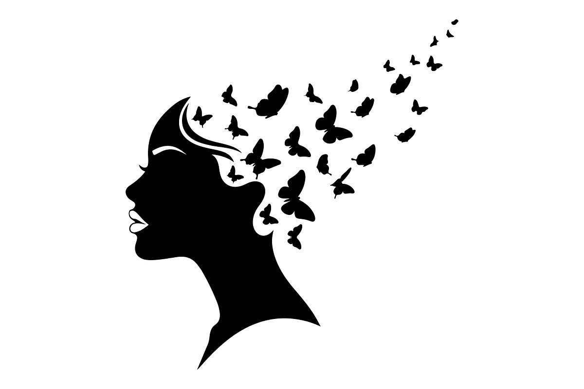 Woman Butterfly Hair Silhouette, an Object Illustration by yasushie (Photo 25 of 31)