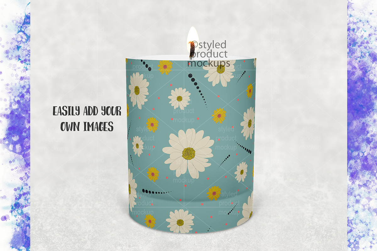Dye sublimation frosted glass candle, a Product Mockup by StyledProductMockups (Photo 2 of 4)