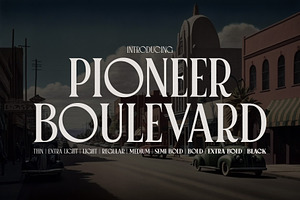 Pioneer Boulevard Typeface, a Serif Font by HipFonts