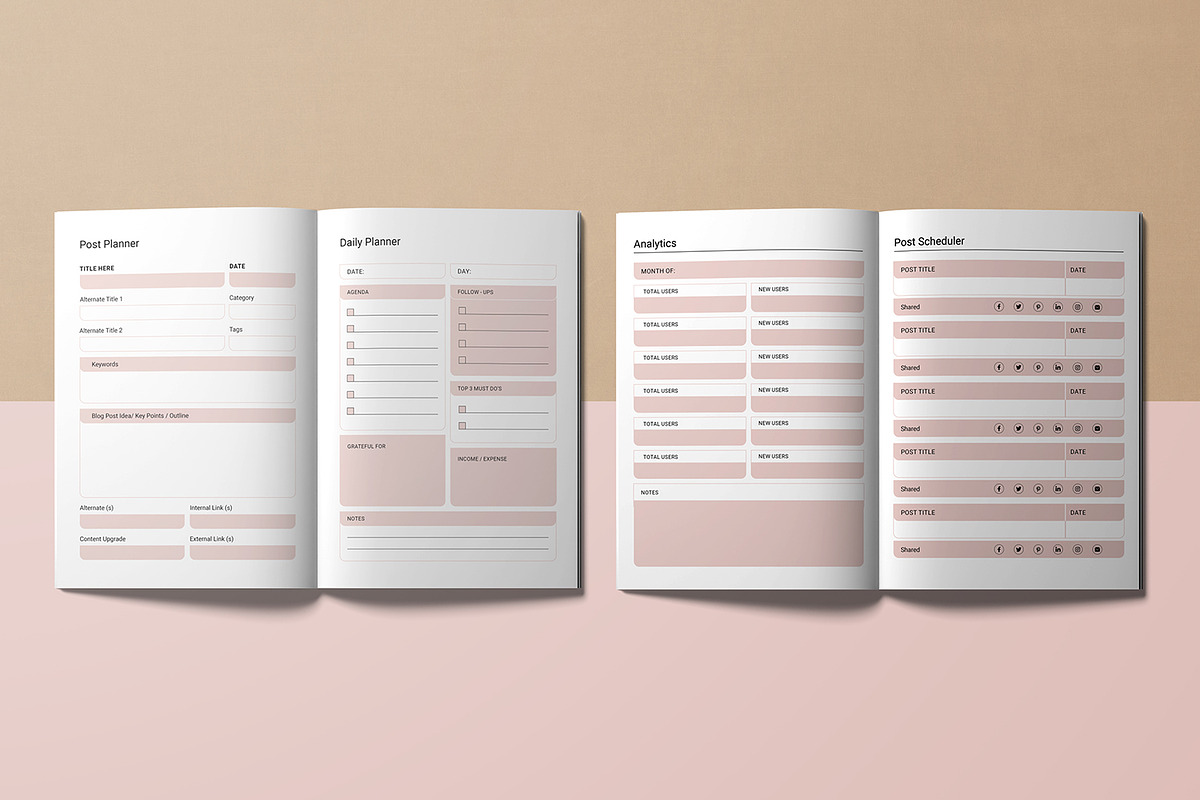Blog Planner Worksheet | Canva, a Brochure Template by retrographix (Photo 3 of 6)