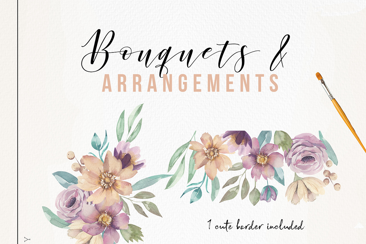 Purple Cream Floral Watercolor, an Illustration by Bloomella (Photo 2 of 5)